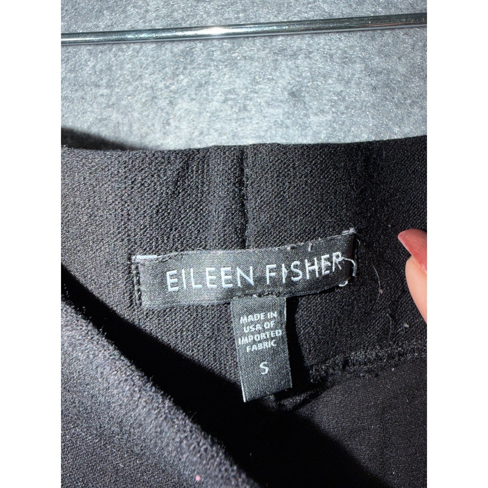 Eileen Fisher Womens Black Stretch Knit Straight Leg Pull On Pants Size S Small - Picture 3 of 7